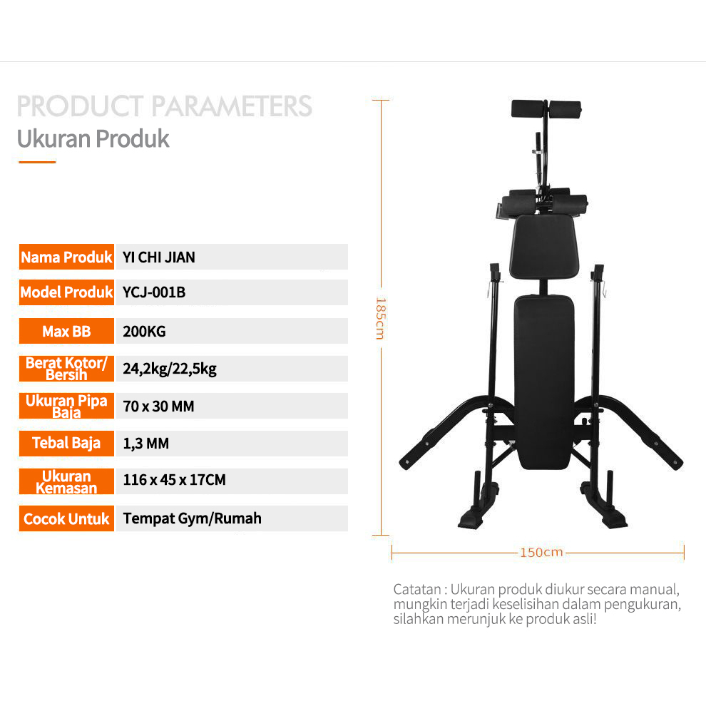 Weight Bench Press Multifungsi - Barbell Rack Gym / Peralatan Olahraga Rumahan