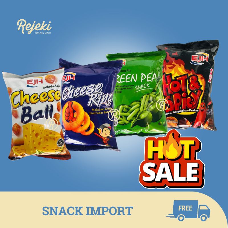 EJH Green Pea - Cheese Ball - Cheese Ring - Spicy - Rejeki Frozen Mart
