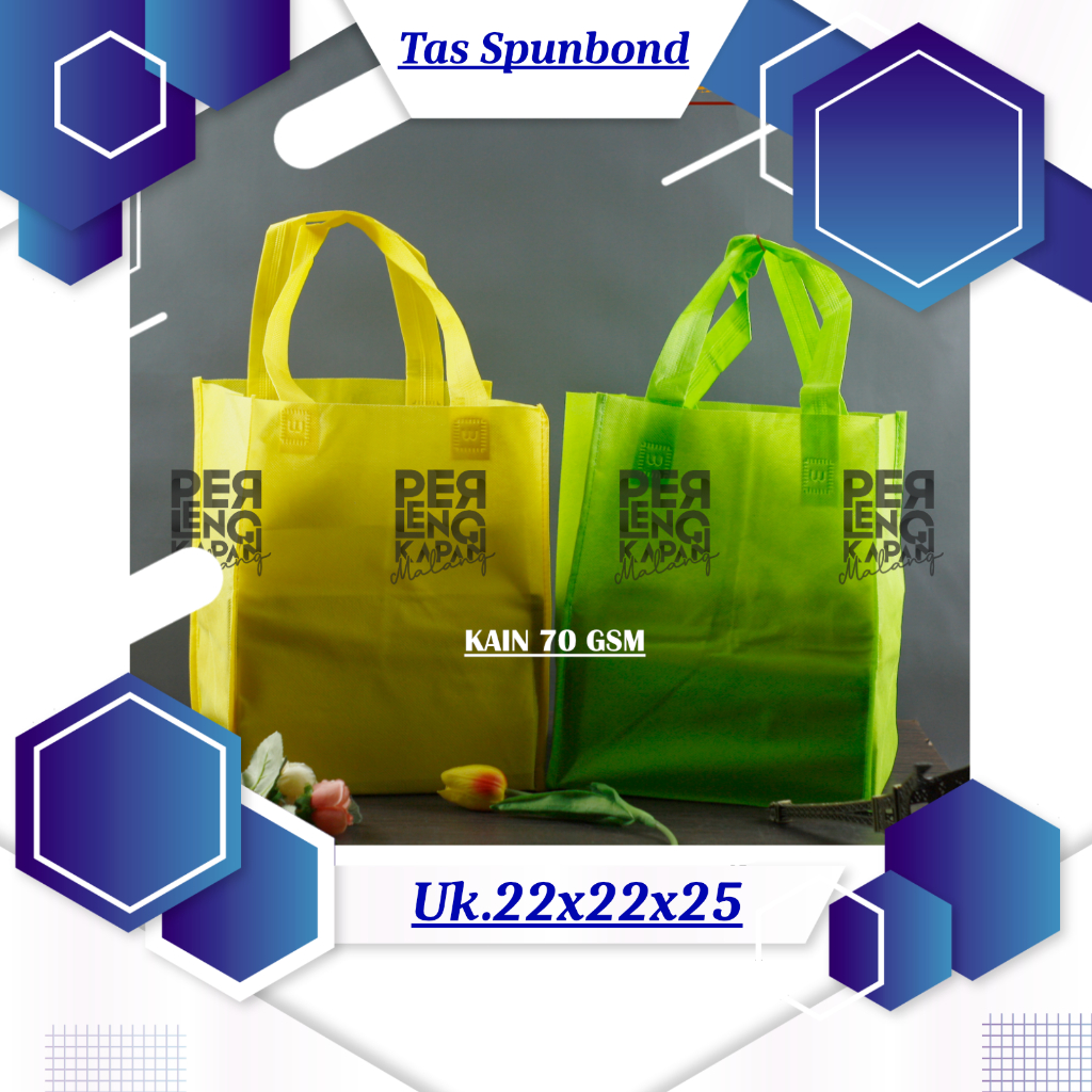 Tas Box Spunbond Goodie Bag Standing Handle Jahit Kuat Ukuran 22x22x25 Souvenir Promosi Murah