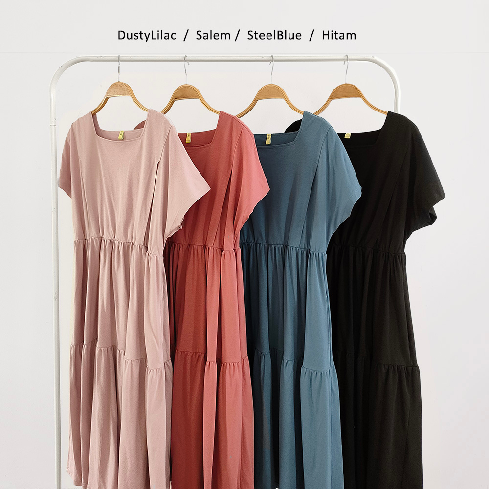 HUG LIVIA - Dress Hamil  Menyusui Batwing Kaos Combed