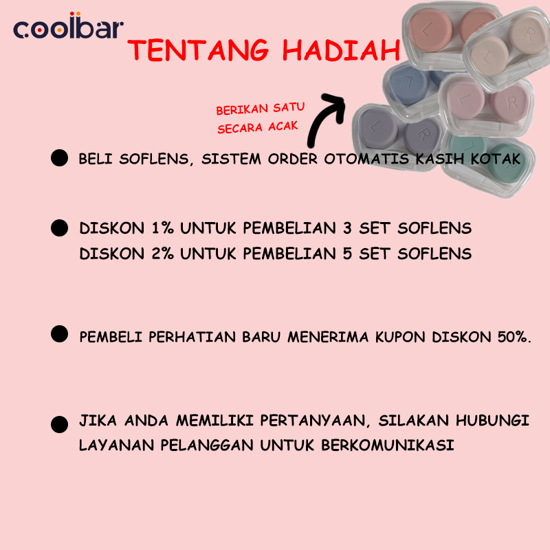 Coolbar 1 Pasang Lensa Kontak Warna Diameter 14.2 MM/Softlens Matasoftlens Mata Korea