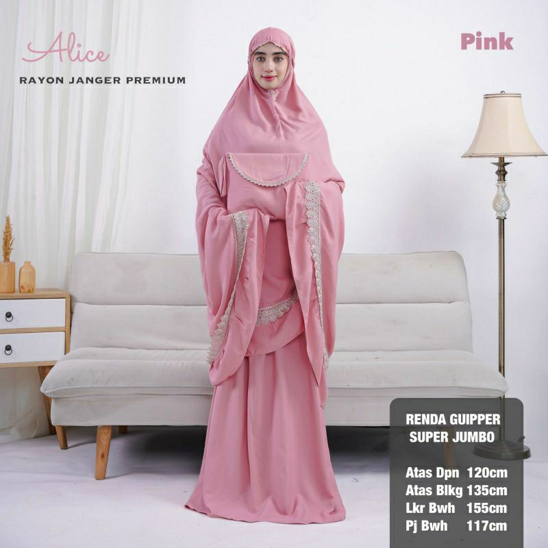 (RATU AYU) Mukena Dewasa Alice Rayon Janger Premium Size Super Jumbo