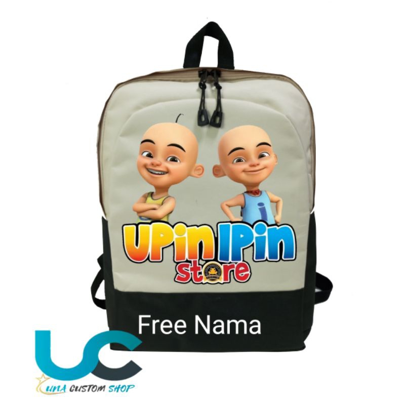 Tas Anak Upin & Ipin | Tas Sekolah Gambar Upin & Ipin | Ransel Anak Upin & Ipin | Tas Sablon Nama {F