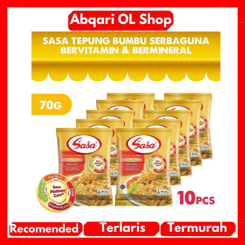 

Sasa Tepung Bumbu Serbaguna Bervitamin & Bermineral 70gr Dapat 1 Renceng Isi 10 Pcs