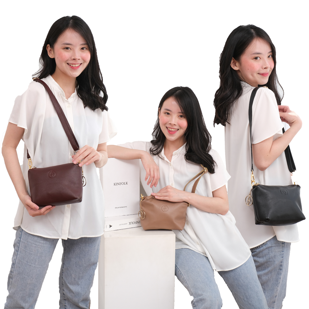 Sendy Leather PLUM Leather Bag Tas Kulit Selempang Wanita Asli Tas Kulit Sapi