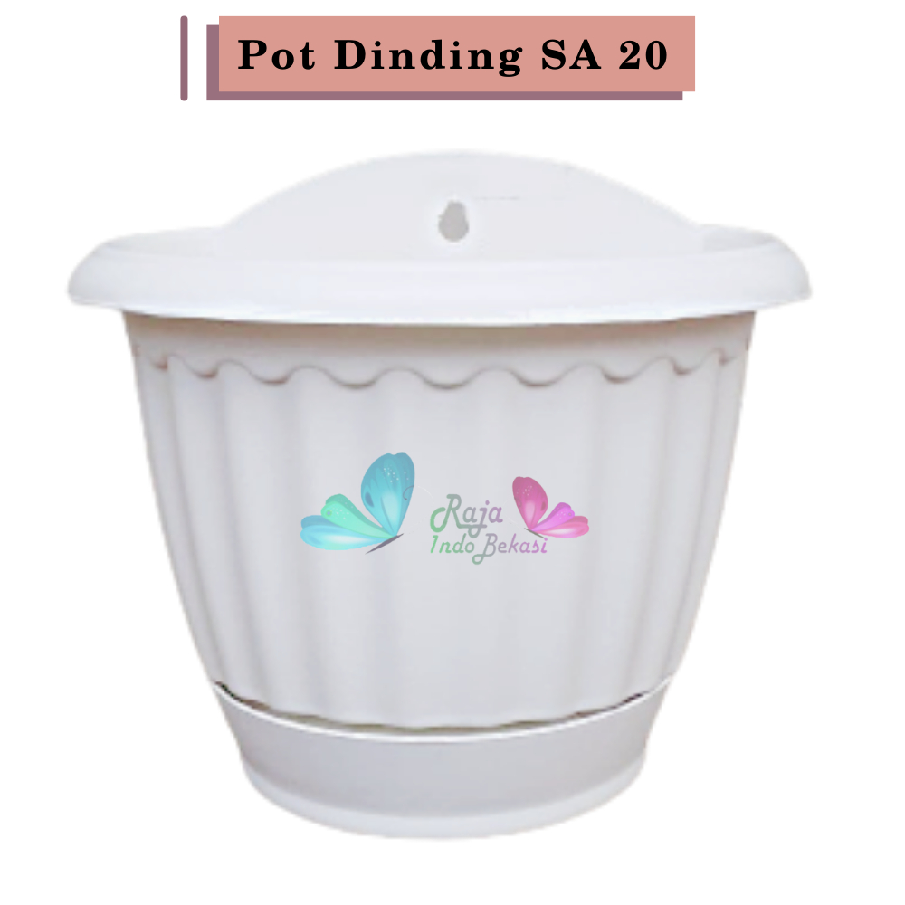 Pot Dinding Sa TP 20 Putih Hitam Pot Tanaman Hias Bunga 20 Cm Grosir Wall Flower Pot Dinding Putih Tempel Murah Dekorasi Unik