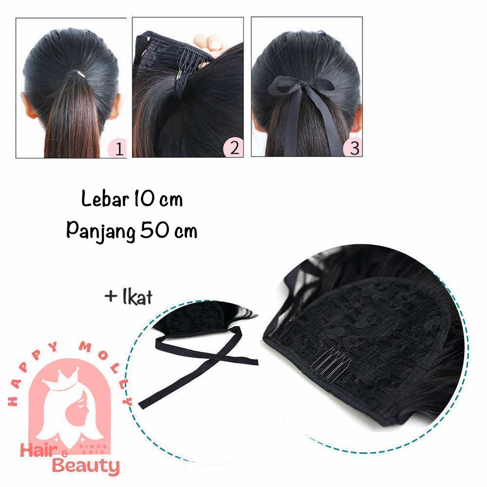 Hair Clip Ponytail Wig - Rambut Kuncir Ekor Kuda Fashion Wanita Korea - Curly - Hair Extension W8219 ( Group )