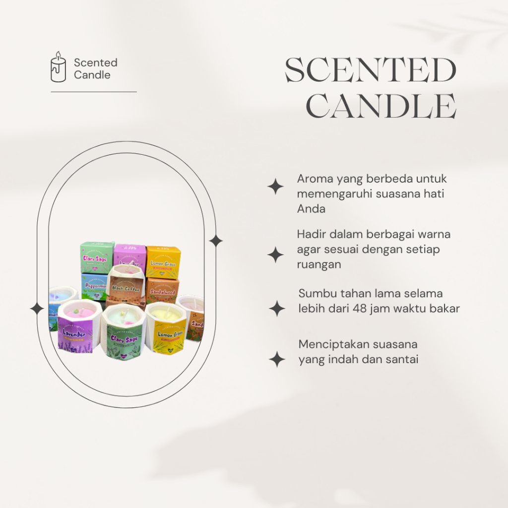 GEN - Natural Scented Candle 40ml / Lilin Wangi Aromatherapi / Natural Scented Candle Premium