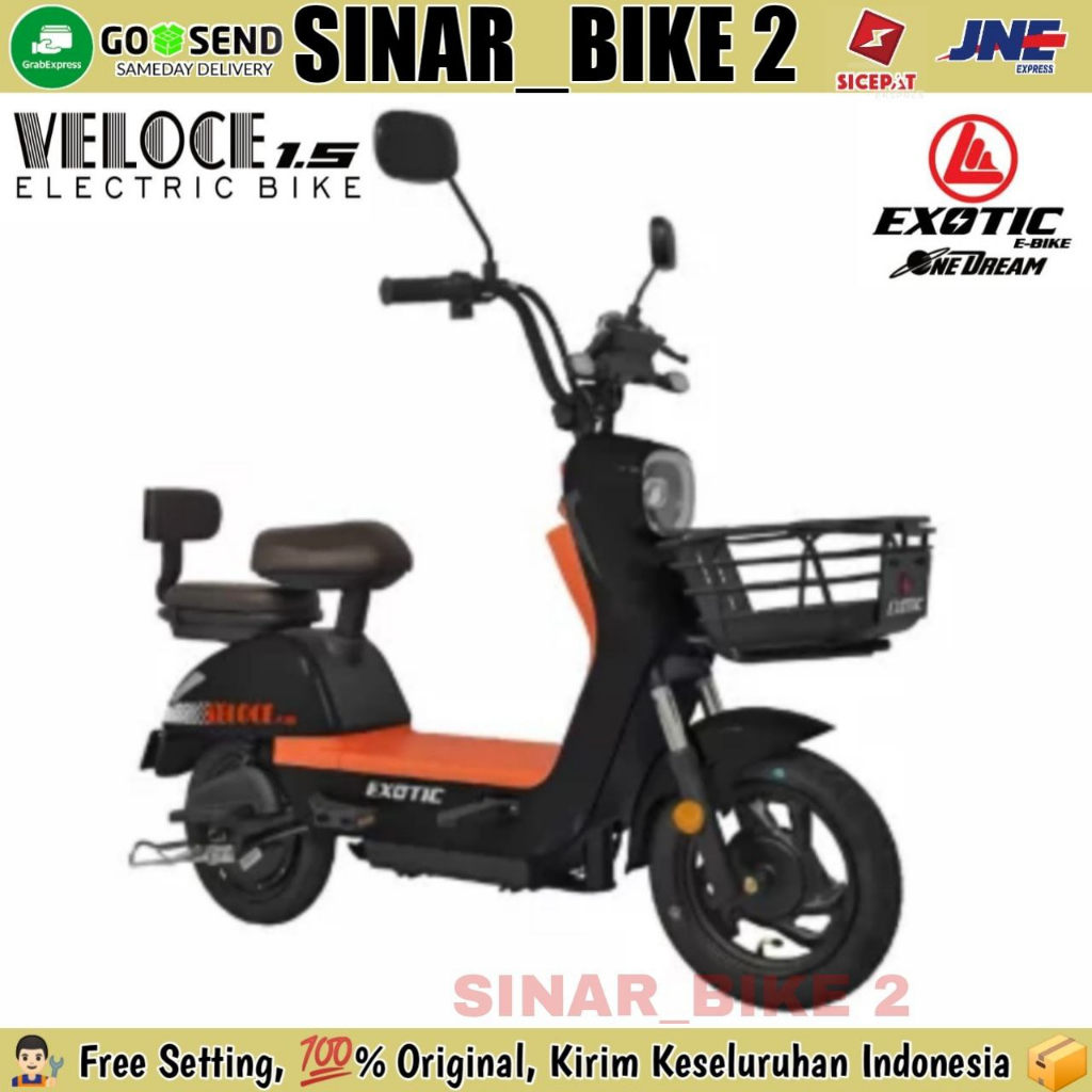 Sepeda Listrik Exotic Veloce 1.5 &amp; Veloce 1.6 500 Watt Electric E Bike 48V/12 Ah