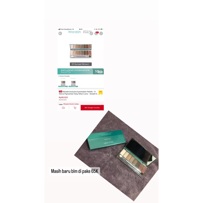 wardah eyeshadow pallete - bronze