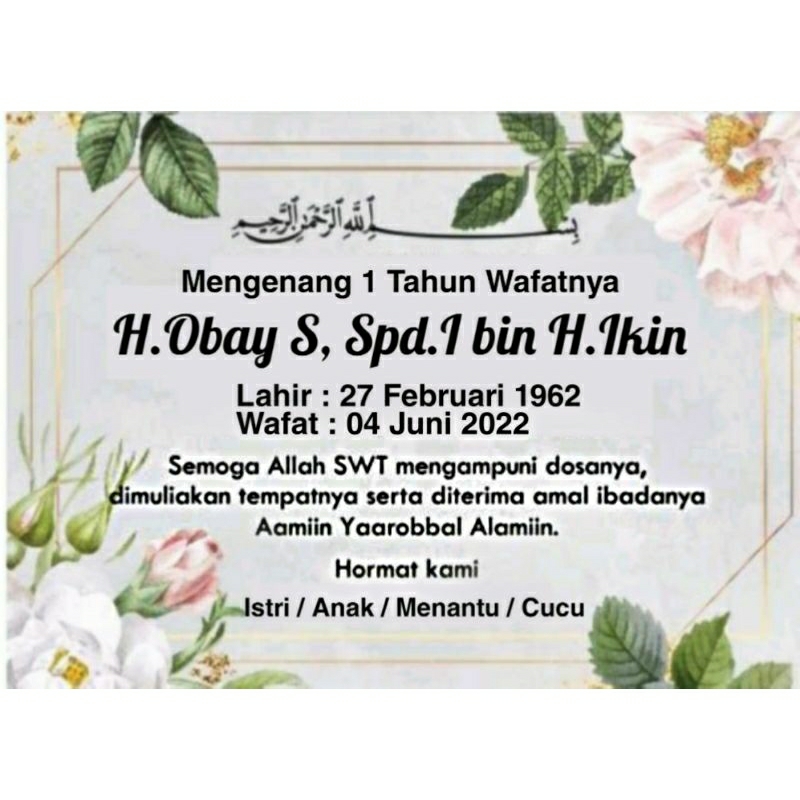 

STICKER MENGENANG/ STICKER MEMPERINGATI 1000 HARI WAFATNYA