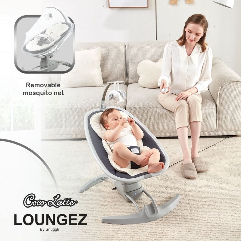 Ayunan Bayi Bouncer Elektrik Cocolatte Loungez By Snuggli Baby Swing Otomatis With Remote Control