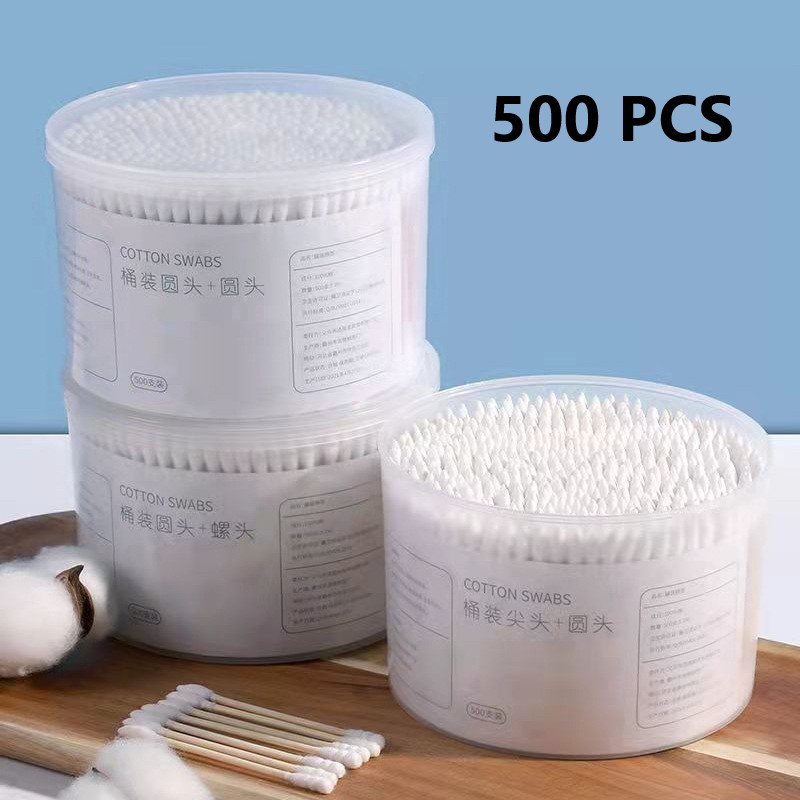 Cotton Bud / Korek Kuping / Cotton Swabs isi 500 Ujung Bulat