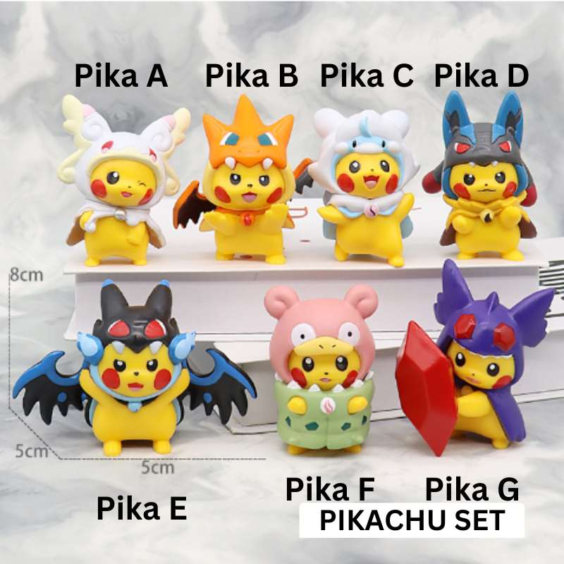 Action Mini Figure Pokemon / Pikachu Mainan Panjangan