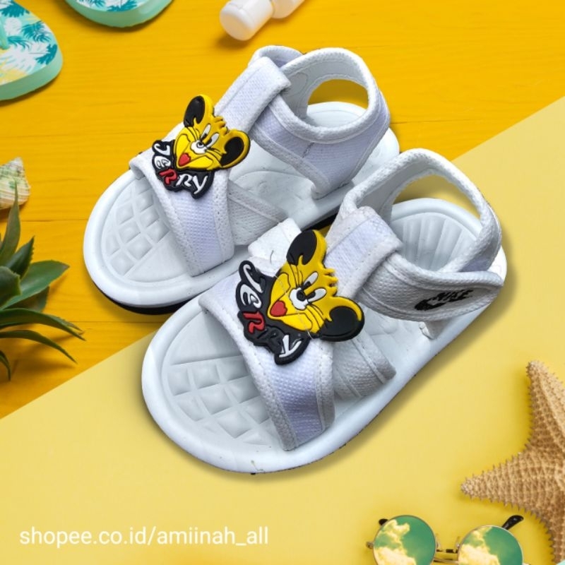 Sepatu Sandal Anak Bayi Laki - Laki Perempuan Tali Amrela Karakter Bear46 Bayar Ditempat