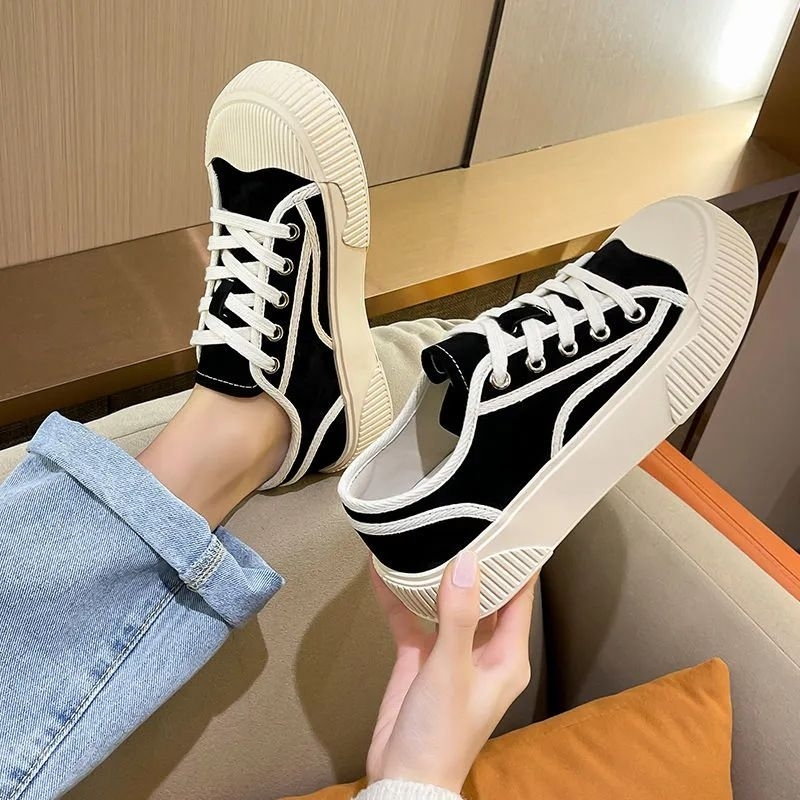 sepatu wanita import casual hak tebal sneakers Korea sekolah