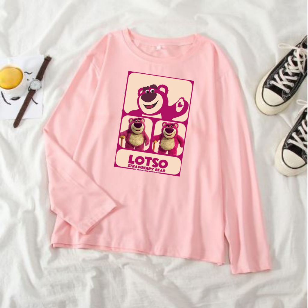 JBF One Set Perempuan Remeja Setelan Kaos Dan Celana Kulot Lotso Strawberry Bear