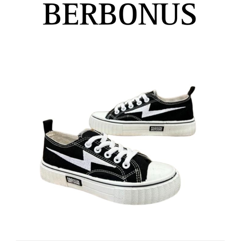 Sepatu SNEAKERS Sol Karet Lentur Bahan Kanvas Wanita Fashion 01