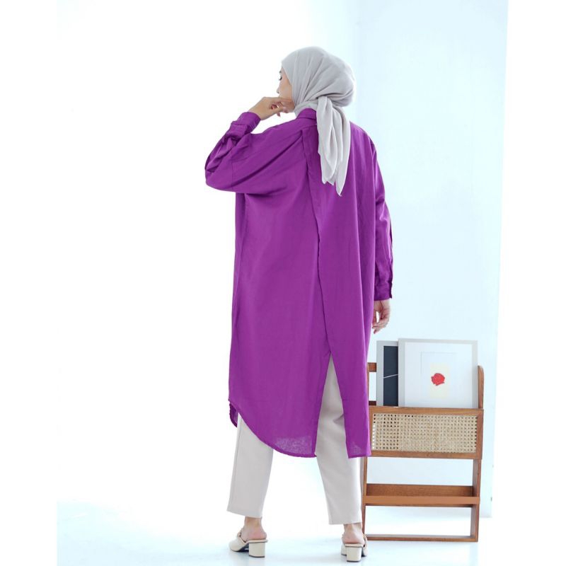 Dwyne tunik / kemeja wanita linen