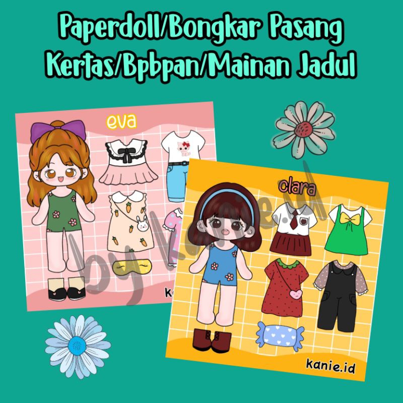 Mainan Bongkar Pasang Kertas/Bpbpan kekinian/Baju-bajuan