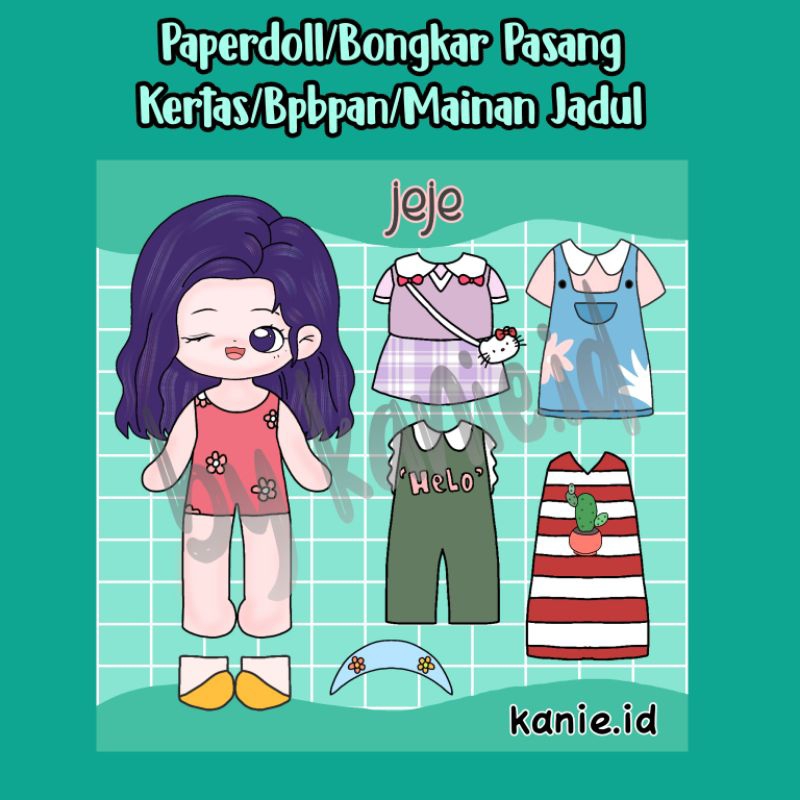 Mainan Bongkar Pasang Kertas/Bpbpan kekinian/Baju-bajuan