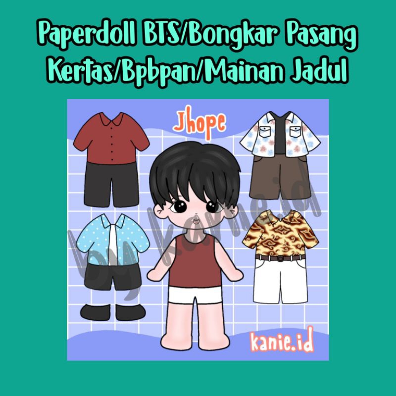 Mainan bongkar pasang kertas kekinian versi &quot;BTS&quot; /Paperdoll/Baju bajuan