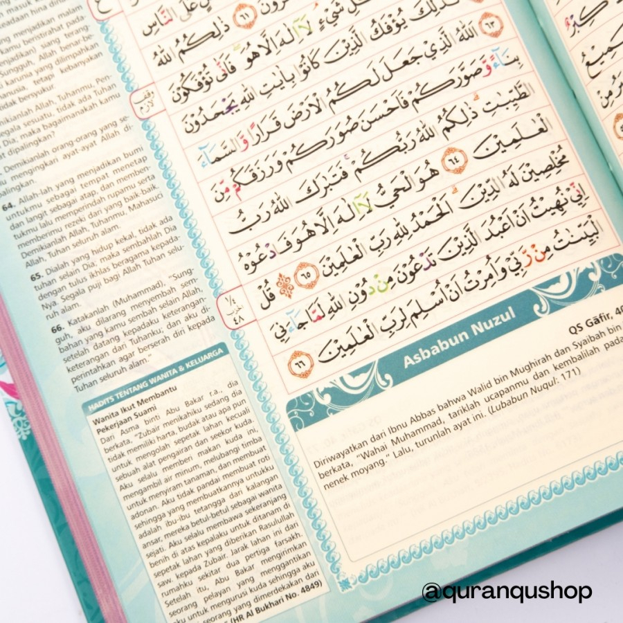 Alquran Rainbow Azalia Terjemahan A5 - Al Qur'an Wanita Terjemah Tajwid