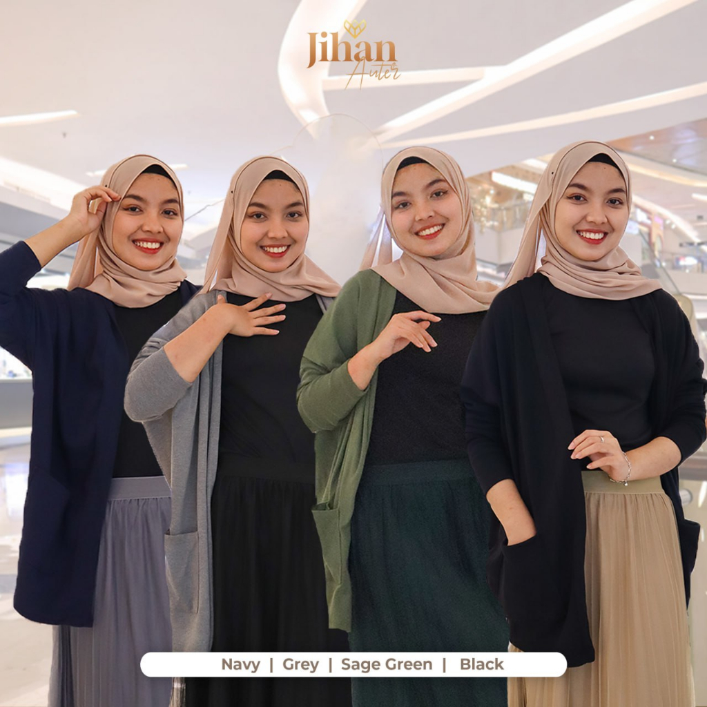 OUTER MUSLIMAH PANJANG CARDIGAN MUSLIM OUTER MUSLIM LONG OUTER CARDIGAN
