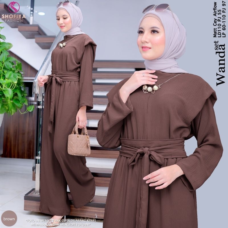 [READY] WANDA • ALZENA SET JILBAB  KULOT WANITA MUSLIM BUSUI CEY AIRFLOW BY SHOFIYA