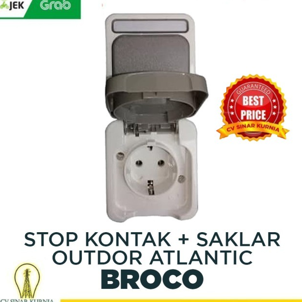 BROCO Atlantic Saklar Engkel + Stop Kontak Outdoor OB Vertical 225161 SNI