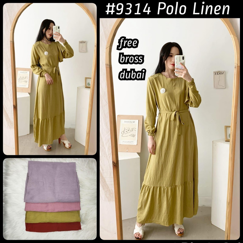 Dress Maxi Layla Fashion Muslim Terbaru Polo Linen