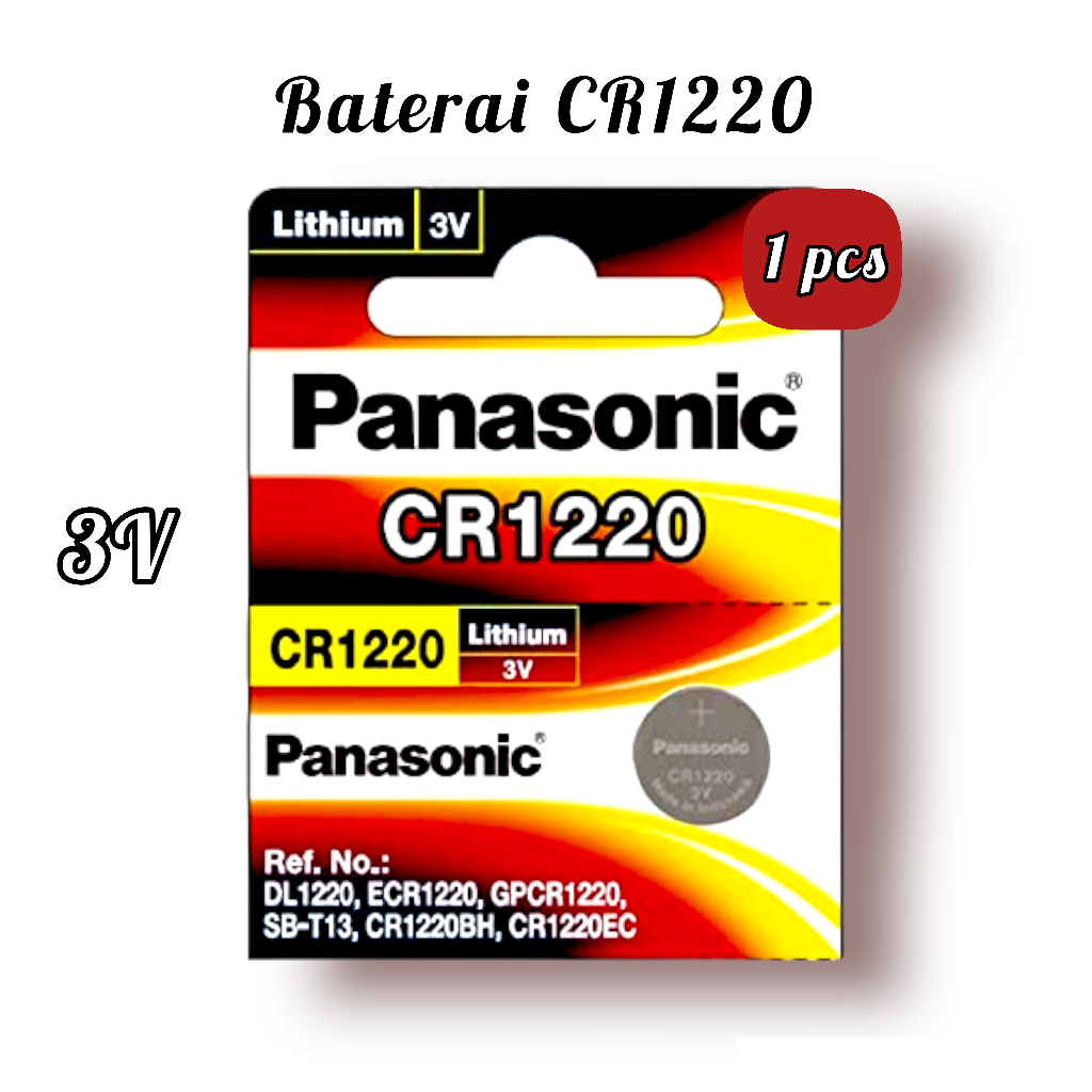 Baterai Lithium Panasonic 3V CR 1220 2016 2025 1632 1616 1620 - 10 murah