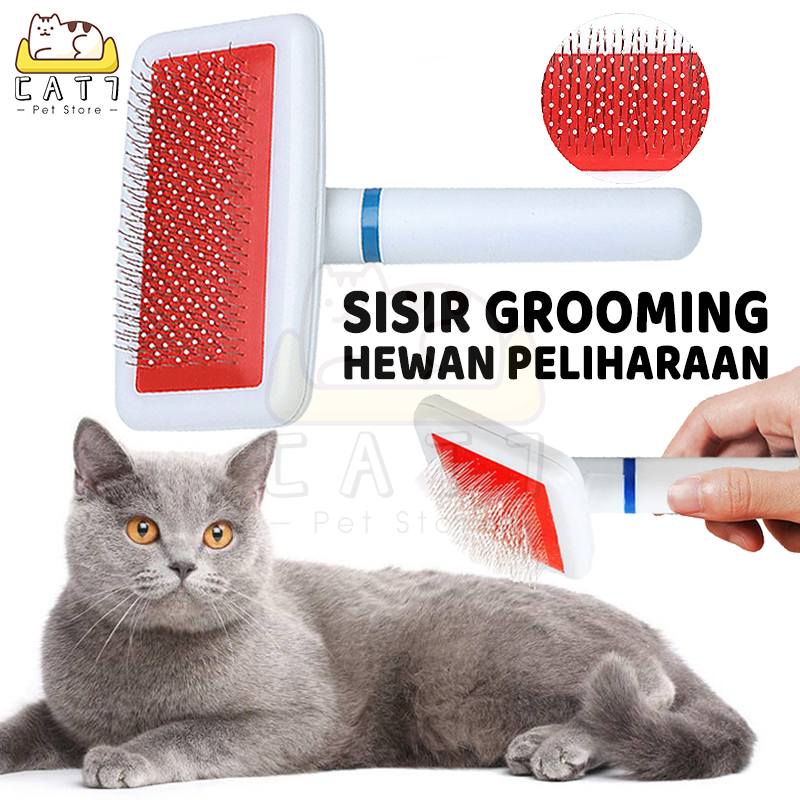 Sisir Kawat Grooming Sikat Kucing Anjing Pijat Perawatan Rambut Grooming Hewan