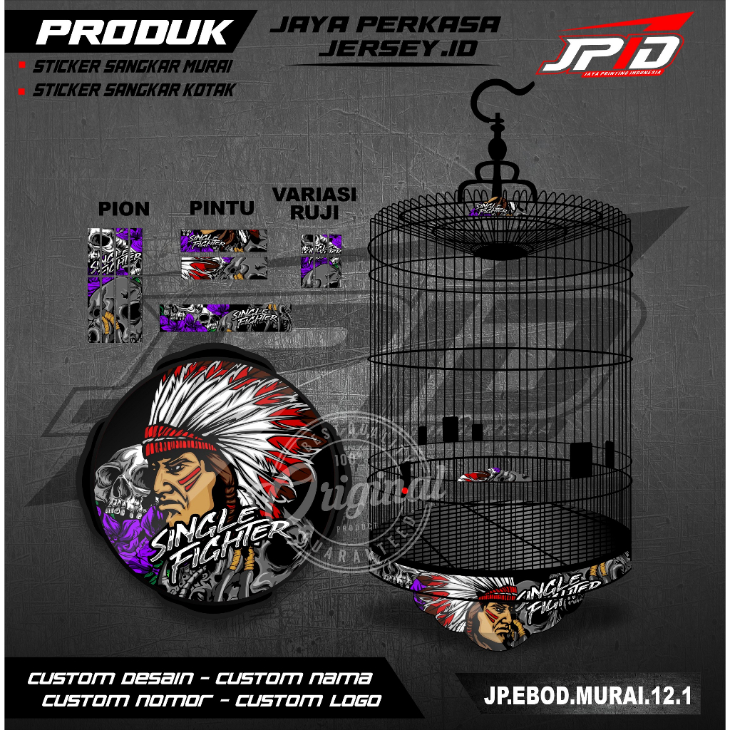 Stiker Dekal Sangkar Murai Batu - Decal Sangkar Murai Batu JP 012