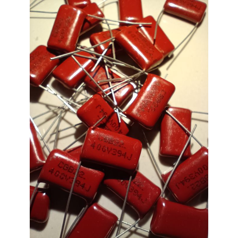 Capasitor Milar 394J / 400V Merah | Kapasitor Milar 394 J / 400 Volt