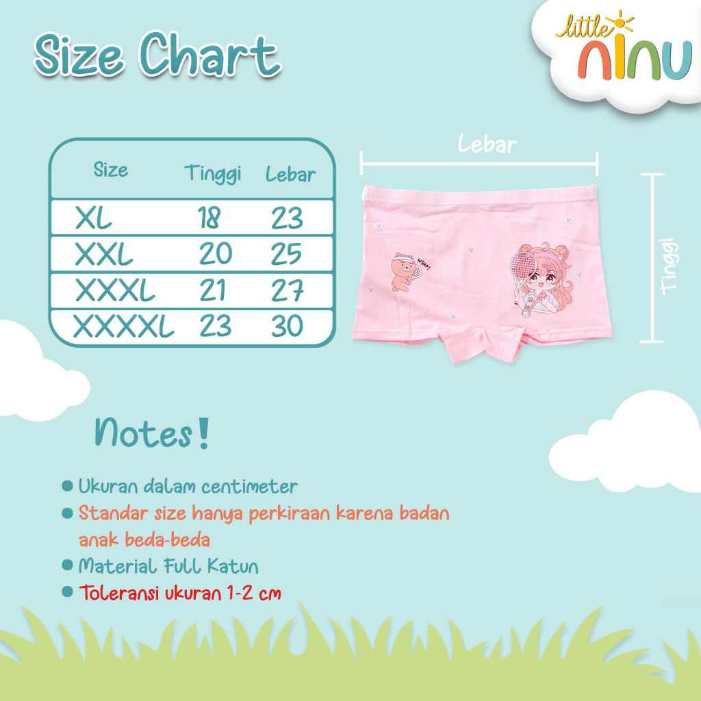 LITTLE NINU CD Celana Dalam Boxer Anak Katun Premium 0009