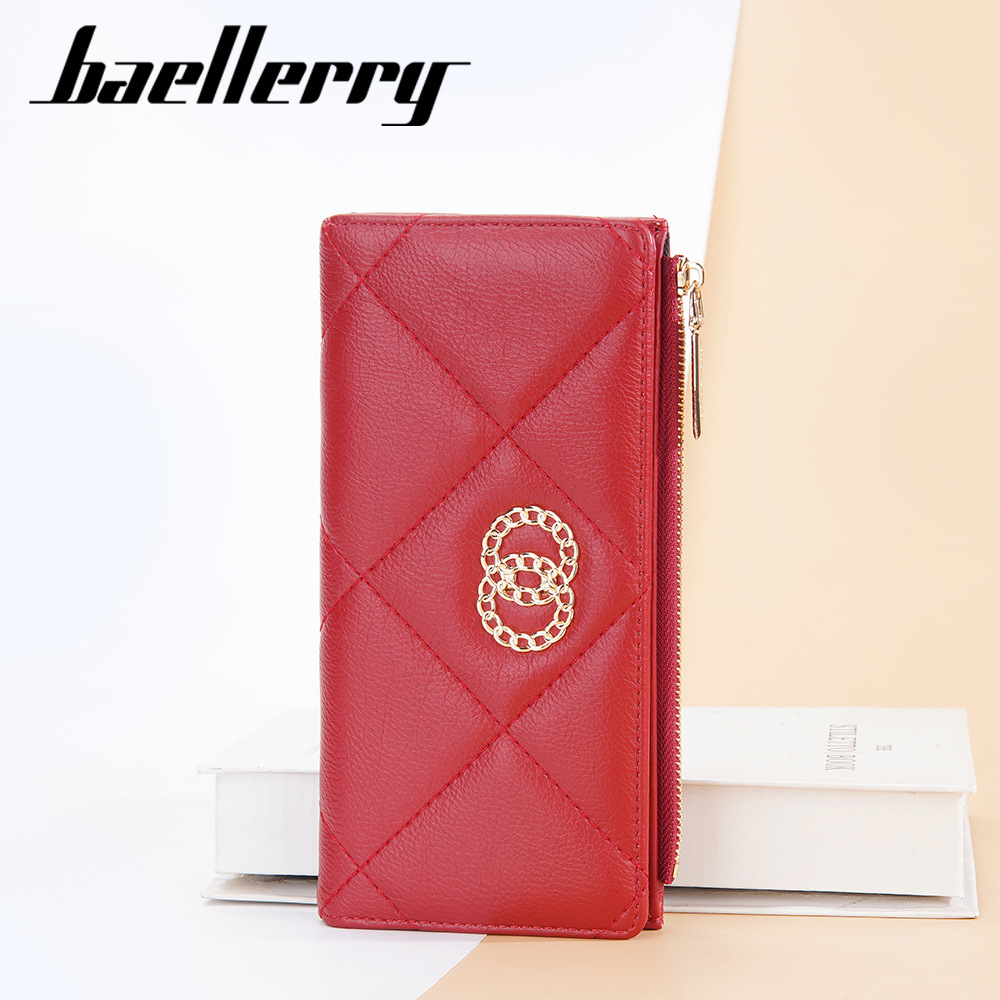 DOMPET PANJANG WANITA KULIT BAELLERRY ORIGINAL FASHION BRANDED CANTIK KEKINIAN BATAM TERBARU REMAJA MURAH SLOT KARTU DEWASA MEWAH KOREA IMPORT MERAH IRISHA WA686R1