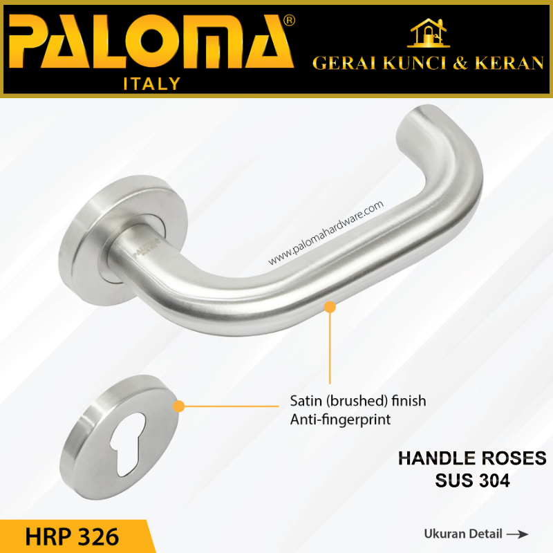 PALOMA HRP 326 Handle Pintu Roses Stainless Steel Lever Gagang Door Pintu Rumah