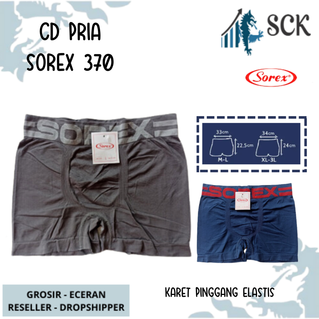 [ISI 2] CD Pria SOREX 370 / Boxer Cowok CD Cowok SOREX - sckmenwear GROSIR