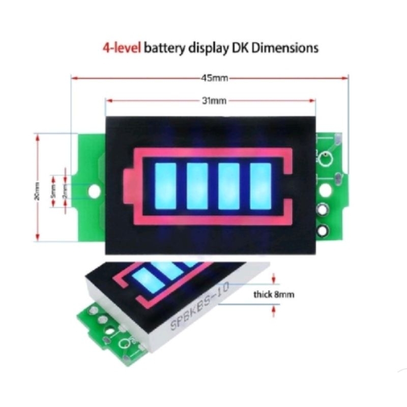 Indikator Baterai  Lithium Battery Capacity Indicator LED