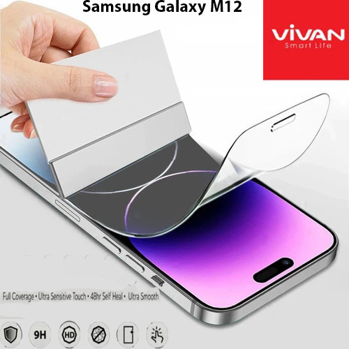 Vivan Hydrogel Samsung Galaxy M12 Anti Gores Original Crystal Clear Protector Screen Guard Full Cover