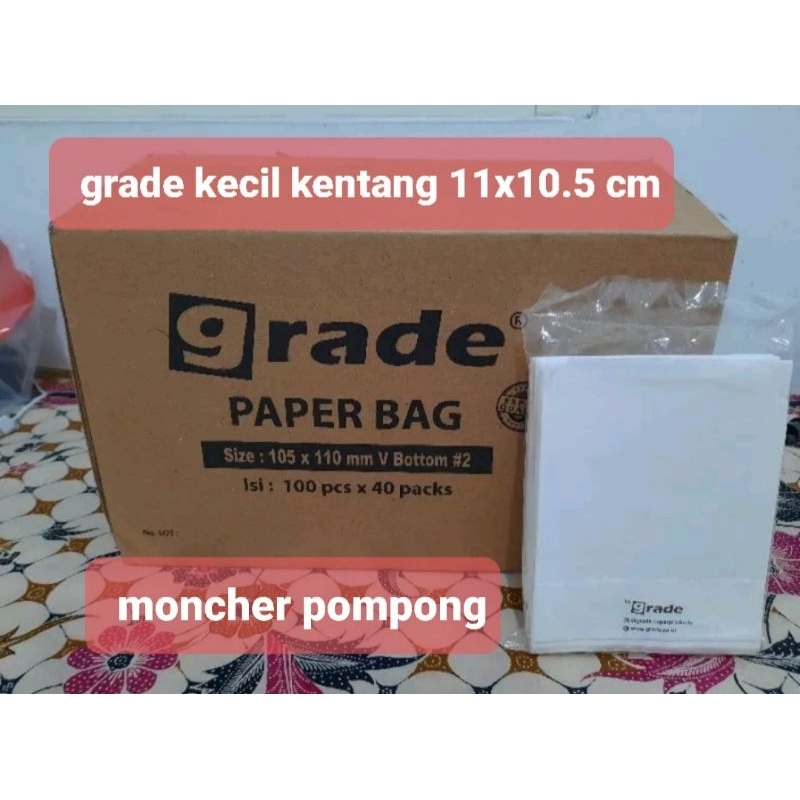 paper bag kecil grade pok pok 13x12.5 cm kentang 11x10.5 cm