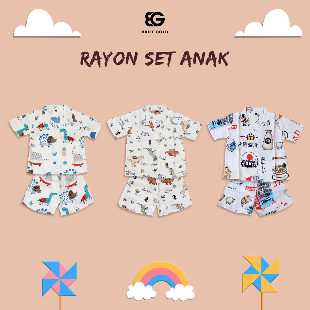 Baju Setelan Rayon Set Anak Premium Unisex Briffgold