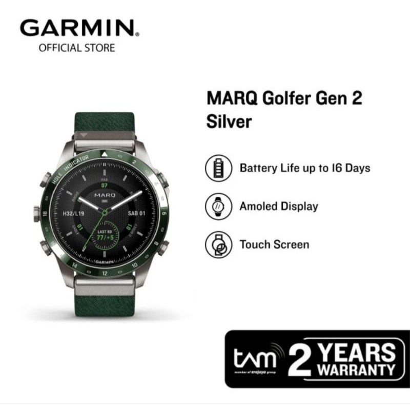 GARMIN MARQ Golfer Gen 2 Silver Smartwatch Garansi TAM