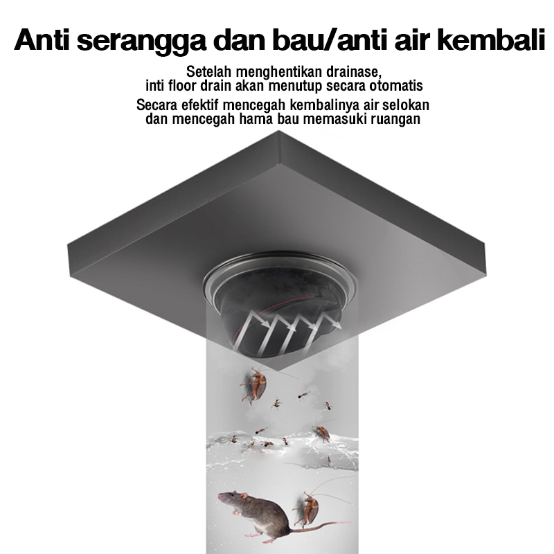 REAIM Floor drain Stainless anti serangga /banjir/kecoa/tikus SUS 304 Tile insert Saringan Strainer Saringan Got Kamar Mandi Anti Bau
