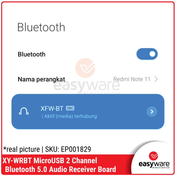 XY-WRBT MicroUSB 2 Channel Stereo Bluetooth 5.0 Audio Receiver Board