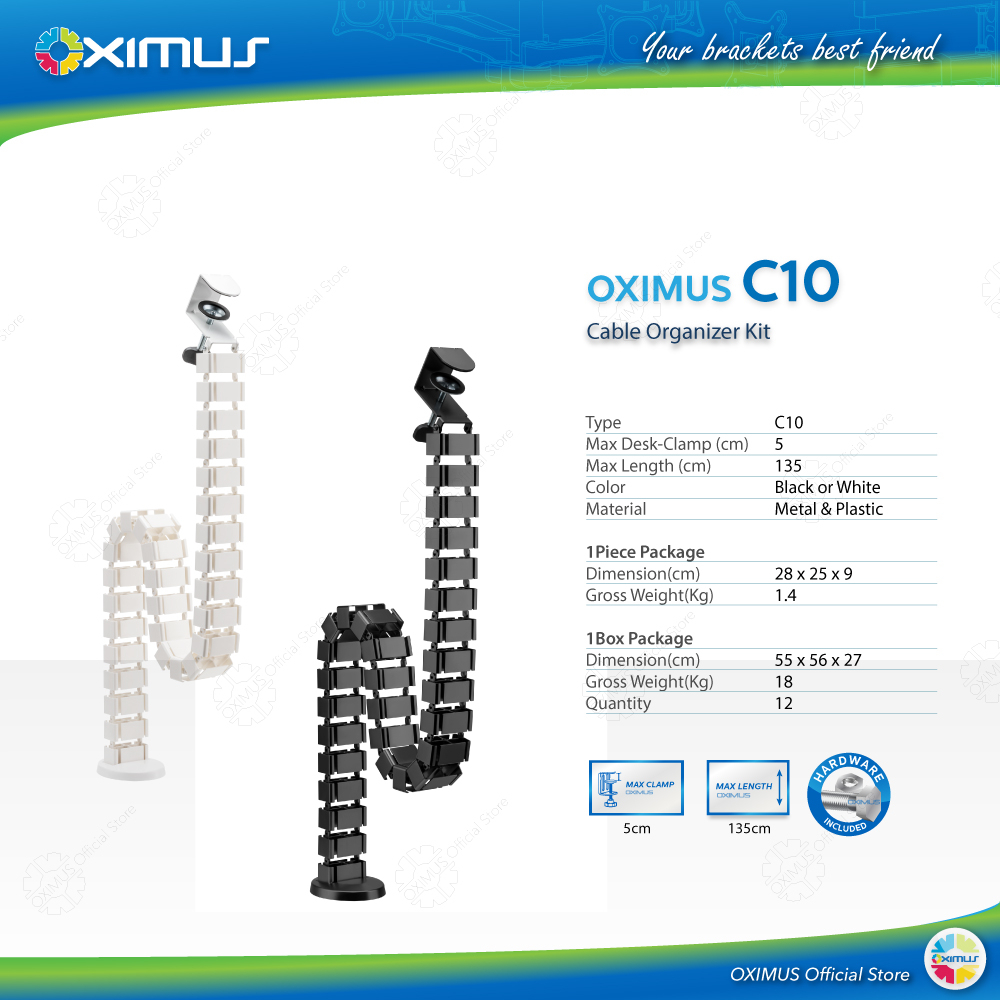 Organizer Kabel Protektor Modular Kabel Management Jepit OXIMUS C10