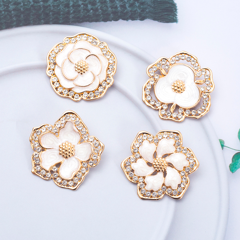 Bros/mutiara putih lukisan/bros/bros bunga