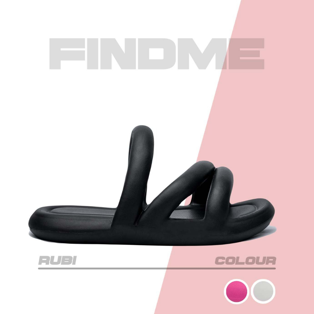 FINDME 36-41 RUBI SANDAL STRAP WANITA NYAMAN RINGAN ANTI SLIP IMPORT RUBBER SENDAL WEDGES