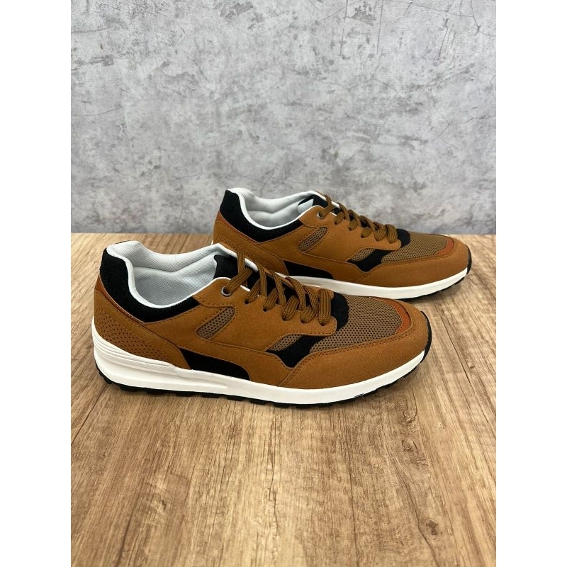 Sepatu Pria Casual Sneakers Cavallero Tammaro Tan